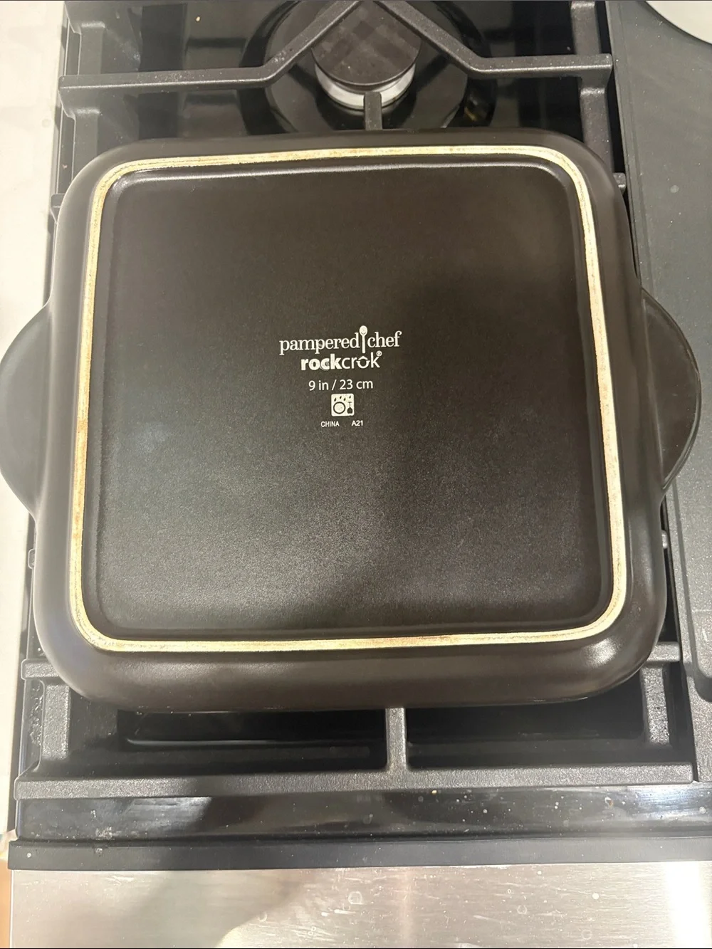 Pampered Chef Black Square Nonstick Baking Pan with Handles